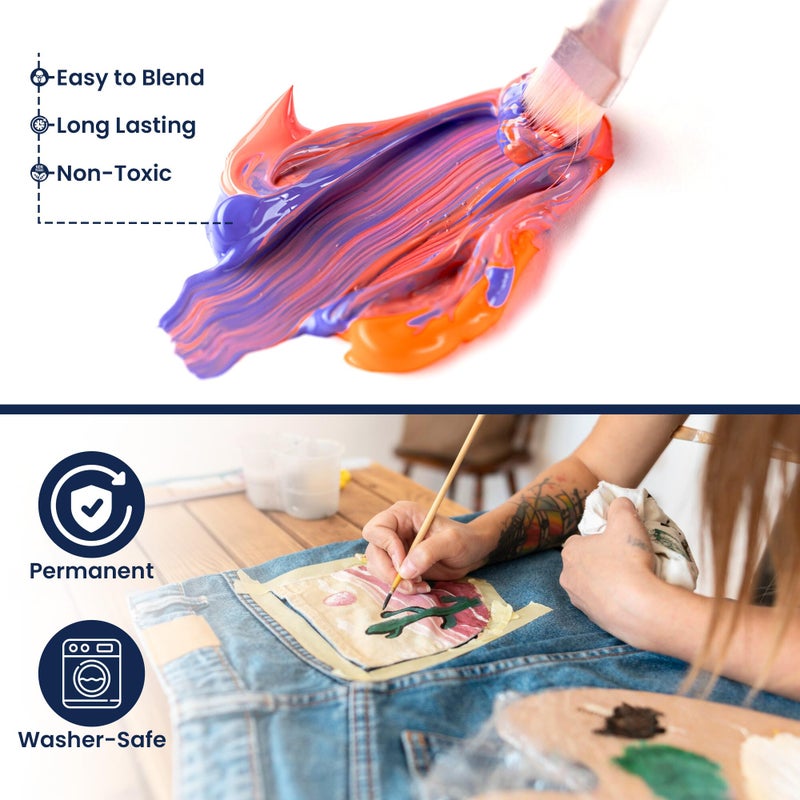 BLUEBIRD Fabric Paint, Copper Brown, 16.9 Fl Oz, Permanent Fabric Paints for Clothes, Furniture Upholstery - Image 2